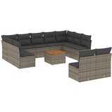 Maison Chic Seti vrtnega pohištva - Vrtna garnitura - Vrtni pohištvo set 12-delna z blazinami siva poli ratan, (21811350) | Shoptok.si