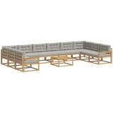  Set vanjskih sofa s jastukom 11 pcs Bijela i svjetlosiva | Eponuda.com