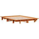 vidaXL Posteljni okvir voščeno rjav 135x190 cm trdna borovina, (21292263) | Shoptok.si