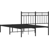  Metalni okvir za krevet s uzglavljem crni 120x200 cm | shoptok.hr