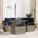  Vrtna sedežna garnitura z blazino 5 pcs Siva in mornarsko modra, (5000135554) | Shoptok.si