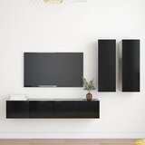 The Living Store Komplet TV omaric 4-delni črna inženirski les - Komplet TV Omaric, (21434458) | Shoptok.si