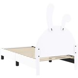  Otroški posteljni okvir z vznožjem Bela 80 x 160 cm PU, (5000104605) | Shoptok.si