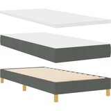 vidaXL Postelja s škatlo z vzmetnico in LED Temno siva 90x200 cm Tkanina | Shoptok.si