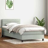 vidaXL Box Spring postelja z vzmetnico Svetlo siva 90x210 cm Velvet | Shoptok.si