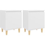  Noćni ormarići s drvenim nogama 2 kom bijeli 40 x 30 x 50 cm Bijela | shoptok.hr