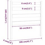  Uzglavlje za krevet crno 106 x 4 x 100 cm od masivne borovine | shoptok.hr