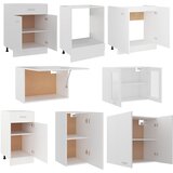 8-dijelni set kuhinjskih ormarića "Lyon" bijeli inženjerski drvo | shoptok.hr