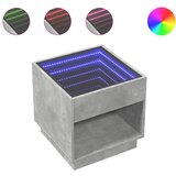 Maison Chic Klubska mizica - kavna mizica - Nizka mizica z neskončnimi LED betonsko siva 50x50x50 cm, (21752591) Cene