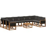  Set vanjskih sofa s jastukom 11 pcs Prirodna i crna | shoptok.hr