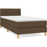  s oprugama i madracem tamnosmeđi 90 x 200 cm od tkanine | shoptok.hr