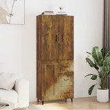 vidaXL visoka komoda dimljeni hrast 69,5x34x180 cm okonstruirano drvo Cijene