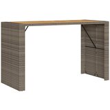  The Living Store Vrtna miza z akacijevo ploščo siva 185x80x110 cm PE ratan - Vrtna Miza, (21459882) | Shoptok.si
