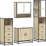  4-dijelni set kupaonskog namještaja boja hrasta sonome drveni | shoptok.hr