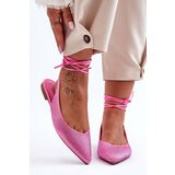 Boto Women's Lace-Up Ballet Flats Embellished with Studs Pink Jange | ePonuda.com
