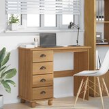  Radni stol ASKIM Smeđa 95 x 40 x 75 cm Čvrsto borovo drvo | shoptok.hr