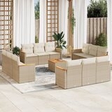 vidaXL 13-dijelni set vrtnih sofa s jastucima poliratan Bež | shoptok.hr