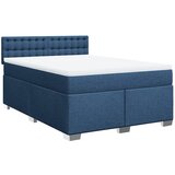 vidaXL Box spring postelja z vzmetnico modra 140x200 cm blago, (21305598) | Shoptok.si
