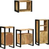 vidaXL Set namještaja za kupaonicu 4 pcs Smeđa Čvrsto drvo manga | shoptok.hr