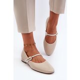 Laura Messi Women's Leather Ballerina Flats 2774 Beige Cijene