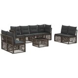 vidaXL Vrtna sedežna garnitura 9 pcs Siva poli ratan, (5000269910) | Shoptok.si