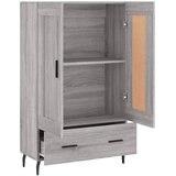  Visoka komoda siva boja hrasta 69,5x31x115 cm konstruirano drvo | shoptok.hr