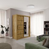 ADRK Klizni ormar MOX 160 s 2 vratima i 5 polica - HRAST ARTISAN-CRNA | shoptok.hr