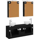  Set ormarića za kupaonicu 5 pcs Crni hrast 50 x 14,5 x 70 cm | Shoptok.si