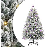 vidaXL Umestno božično drevo Zelena in Bela 150 cm PVC in kovina | Shoptok.si