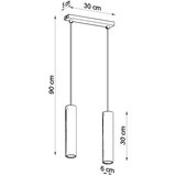  Sollux SL.0328 - Luster na sajli LAGOS 2 2xGU10/10W/230V crna | Eponuda.com