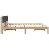  Okvir kreveta smeđe i tamnosivo 200 x 200 cm Masivna borovina | shoptok.hr