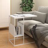 vidaXL Stranska mizica bela 55x36x59,5 cm inženirski les Cene