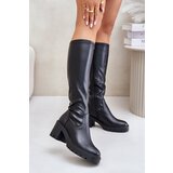 Kesi Over-the-knee boots made of Eco Leather on Heel Vinceza Black | ePonuda.com
