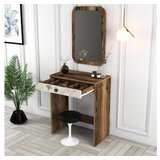 Hanah home lizbon mirror - walnut, white, marble walnutwhitemarble make-up table | ePonuda.com