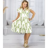 Pri Shirt dress with frills and print cotton and linen AMELIA | shoptok.hr