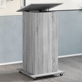 vidaXL Lektorat s kolesi in predalom siva sonoma 55x55x107 cm inž. les Cene