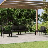  4-dijelna vrtna garnitura s jastucima aluminijska antracit Antracitno siva | Shoptok.si
