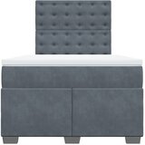 Box spring krevet s madracem tamnosivi 120 x 200 cm baršunasti | shoptok.hr