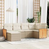 vidaXL 6-dijelni set vrtnih sofa s jastucima bež od poliratana | shoptok.hr