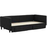  Dnevni krevet na razvlačenje s ladicama crni 90x200 cm tkanina | shoptok.hr