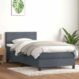 vidaXL Box Spring postelja z vzmetnico Temno siva 80x220 cm Velvet Cene