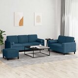 3-dijelni set sofa s jastucima plavi baršunasti Cijene