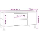 TV ormarić boja hrasta 102x44,5x50 cm konstruirano drvo | shoptok.hr