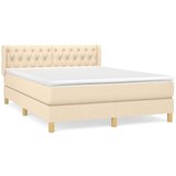 Box spring postelja z vzmetnico krem 140x200 cm blago, (20896893) | Shoptok.si