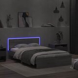  Okvir kreveta s uzglavljem LED siva boja hrasta 140x200 cm | shoptok.hr