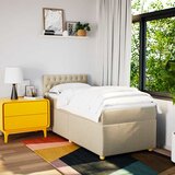  Okvir kreveta s oprugama i madrac krem 80x200 cm od tkanine | shoptok.hr