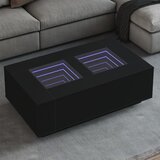 vidaXL Stolić za kavu s beskonačnim LED svjetlima crni 116x69x40 cm Cijene