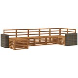 vidaXL Kotna sedežna garnitura 7 pcs Naravna Masiven les akacije, (5000283531) | Shoptok.si