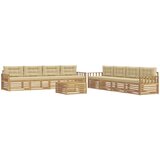  Set vanjskih sofa 9 kom. Bijela i bež Poliester 79 x 79 x 37 cm | Shoptok.si