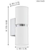 Eglo Passa zidna/2, led, gu10, 2x3,3w, krom/bijela | shoptok.hr